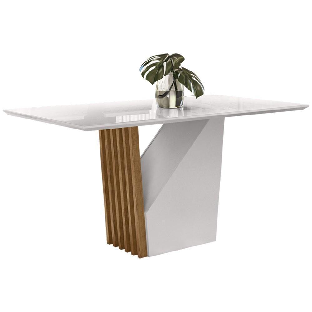Mesa De Jantar 6 Lugares 120cm Venetti N02 Ypê/off White - Mpozenato - 1