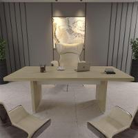 Mesa De Reunião Para Escritório 204cm Tamburato Corp A06 Carvalho/branco - Mpozenato - 2