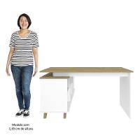 Mesa Escrivaninha Em L Golden E Balcão 2 Portas Tok A06 Olmo/branco - Mpozenato - 7