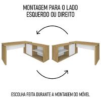 Mesa Escrivaninha Em L Sharp E Balcão 70cm 2 Portas Tok A06 Olmo/branco - Mpozenato - 6