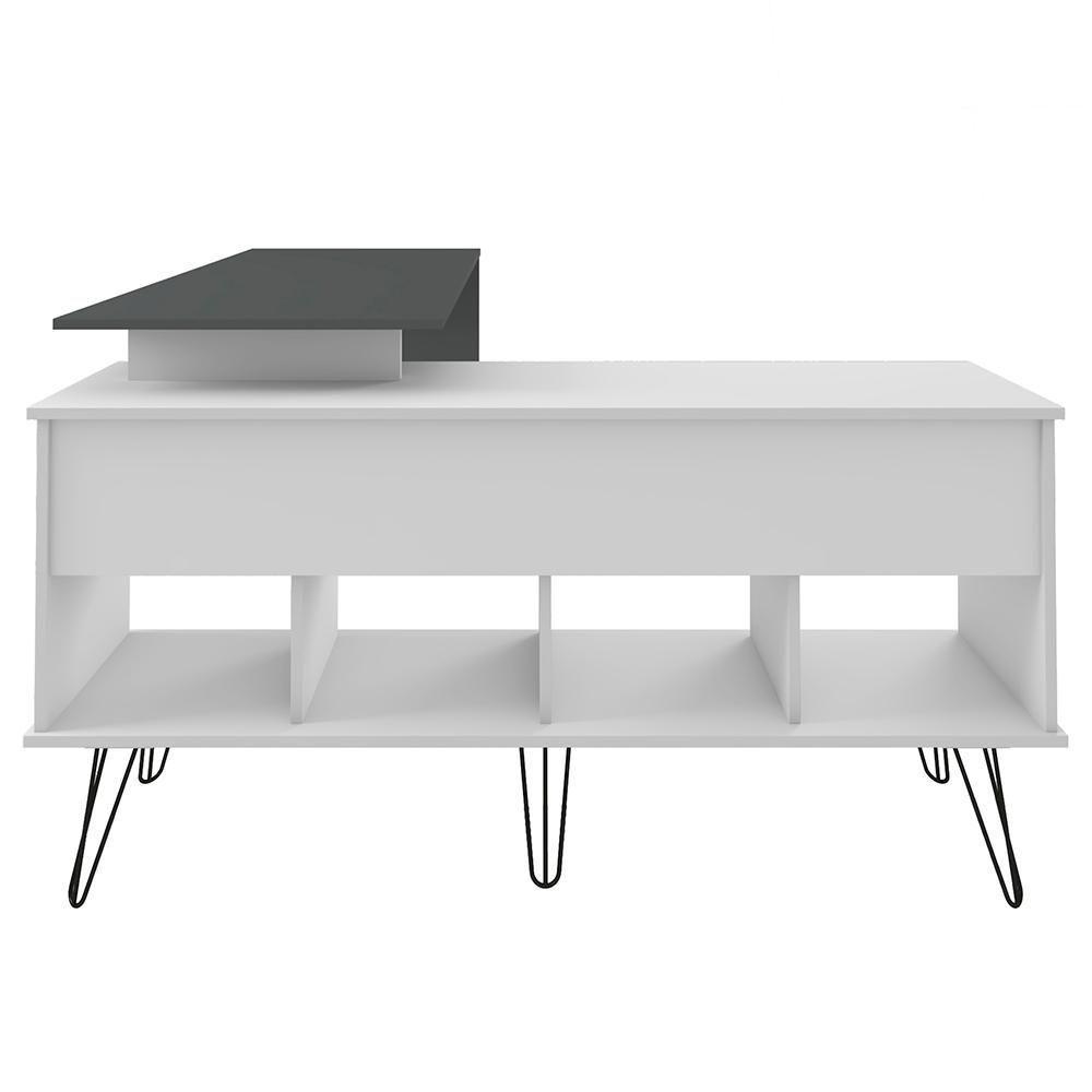 Mesa Escrivaninha Em L Estilo Industrial Dhabi A06 Branco/grafito - Mpozenato - 8