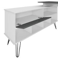 Mesa Escrivaninha Em L Estilo Industrial Dhabi A06 Branco/grafito - Mpozenato - 2