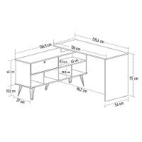 Mesa Escrivaninha Em L Estilo Industrial Dhabi A06 Branco/grafito - Mpozenato - 5