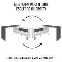 Mesa Escrivaninha Em L Estilo Industrial Dhabi A06 Branco/grafito - Mpozenato - 7