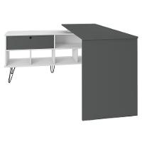 Mesa Escrivaninha Em L Estilo Industrial Dhabi A06 Branco/grafito - Mpozenato - 10