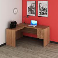 Mesa De Canto Para Escritório 3 Gavetas Me4106 Amêndoa - Tecno Mobili - 2