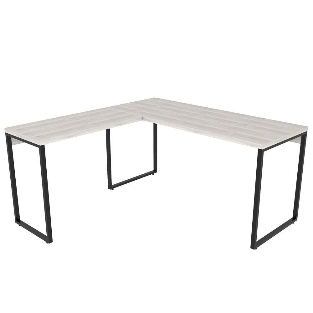 Mesa De Escritório Office Em L 150x150cm Estilo Industrial Prisma C08 Snow - Mpozenato - 5