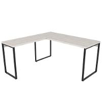 Mesa De Escritório Office Em L 150x150cm Estilo Industrial Prisma C08 Snow - Mpozenato - 5