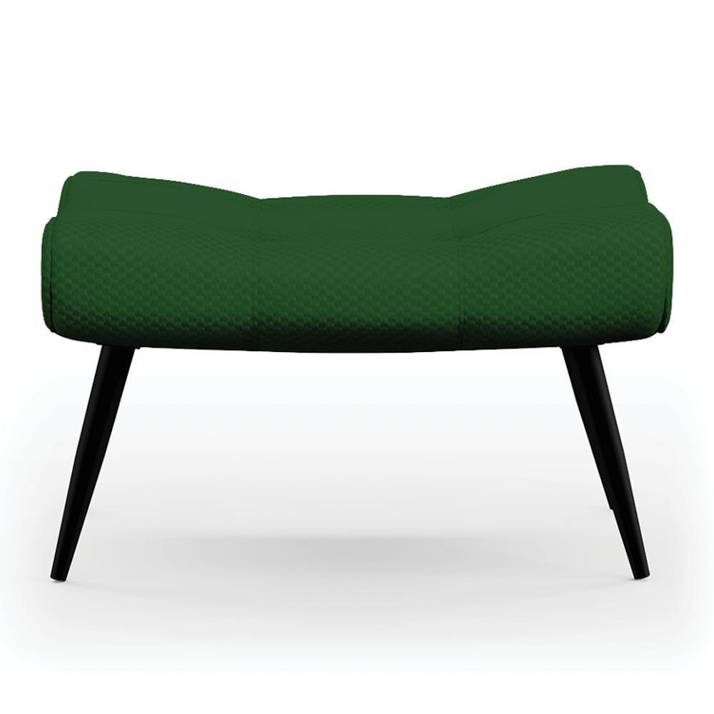 Kit Poltrona E Puff Para Sala De Estar Com Almofada E Pés Palito Lord Veludo Luxo Verde - Ibiza - 2