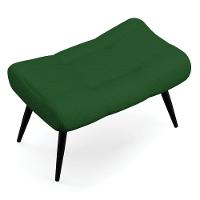 Kit Poltrona E Puff Para Sala De Estar Com Almofada E Pés Palito Lord Veludo Luxo Verde - Ibiza - 3