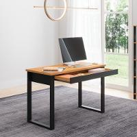 Mesa Escritório Estilo Industrial 1 Gaveta F24 Freijó/preto Fosco - Pradel - 2