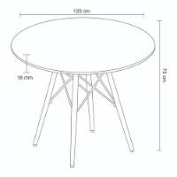 Mesa De Jantar 4 Lugares Redonda 120cm Tampo Mdf Pés Eiffel Paris R02 Preto - Mpozenato