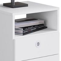 Mesa De Cabeceira 2 Gavetas 1 Prateleira Tókio A05 Branco - Mpozenato - 3