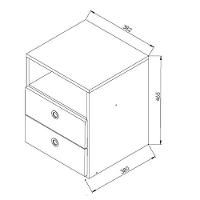 Mesa De Cabeceira 2 Gavetas 1 Prateleira Tókio A05 Branco - Mpozenato - 4