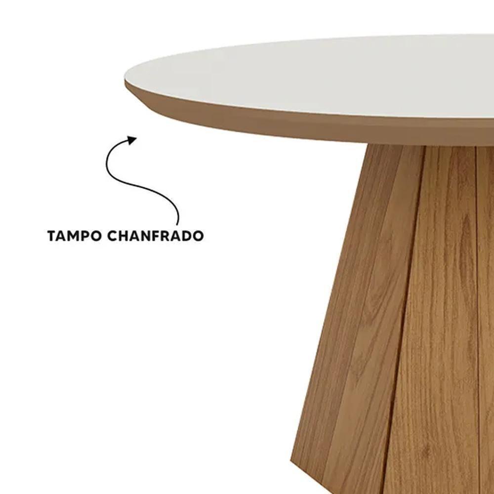 Mesa De Centro Base Hexagonal West D01 Off White/freijó - Mpozenato - 3