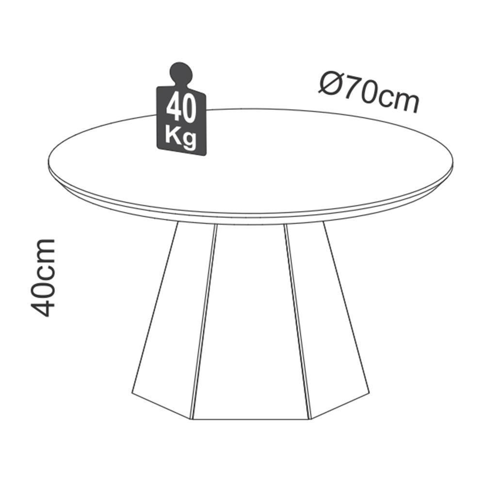 Mesa De Centro Base Hexagonal West D01 Off White/freijó - Mpozenato - 4
