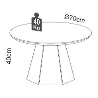 Mesa De Centro Base Hexagonal West D01 Off White/freijó - Mpozenato - 4
