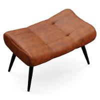 Kit Poltrona E Puff Para Sala De Estar Com Almofada E Pés Palito Lord Sintético Nozes - Ibiza - 10