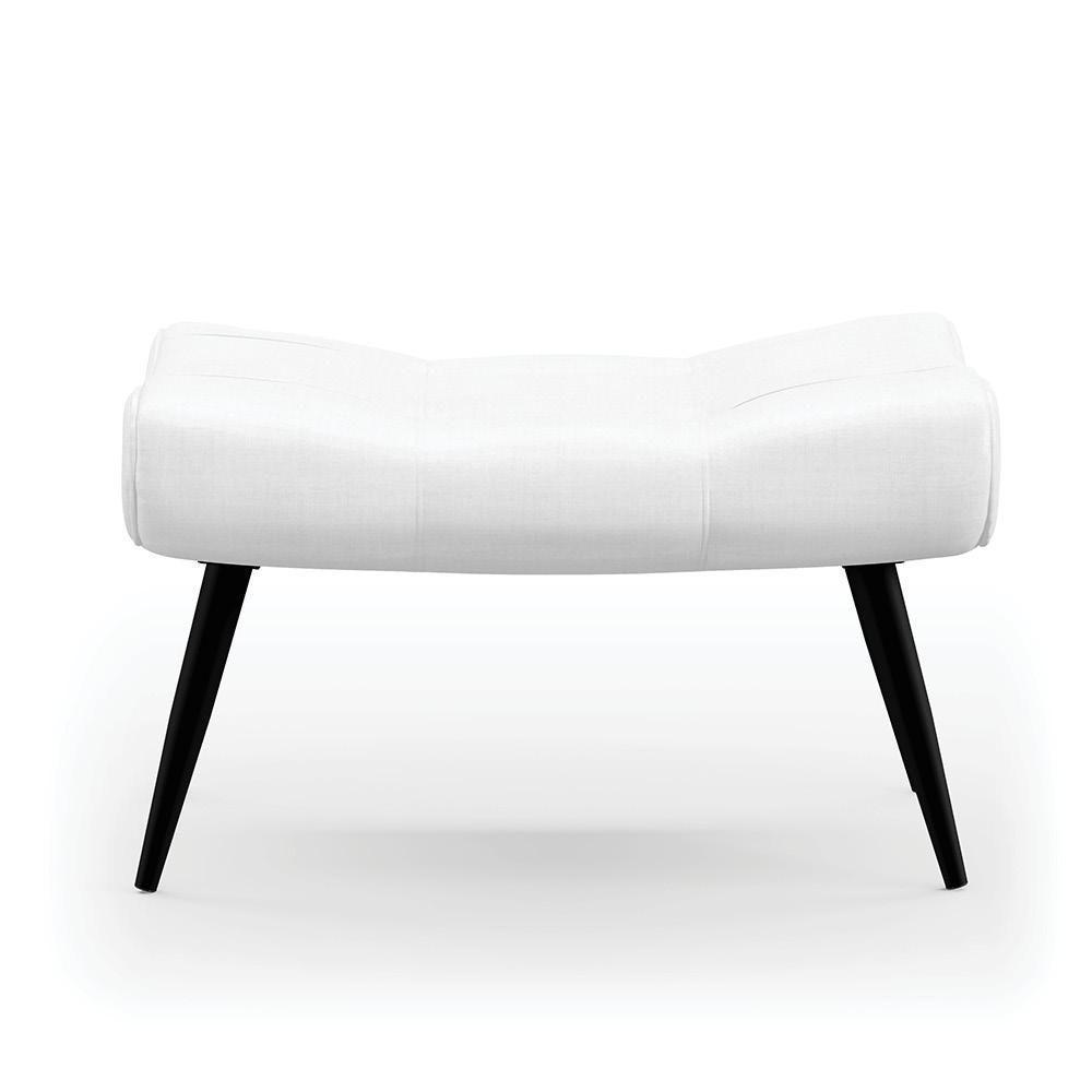 Kit Poltrona E Puff Para Sala De Estar Com Almofada E Pés Palito Lord Facto Dunas Branco - Ibiza - 9