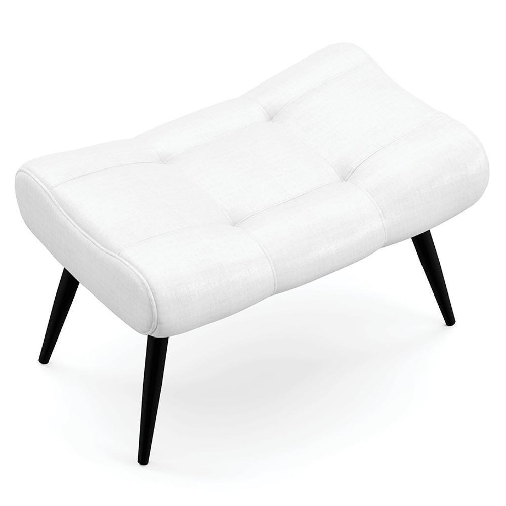 Kit Poltrona E Puff Para Sala De Estar Com Almofada E Pés Palito Lord Facto Dunas Branco - Ibiza - 10