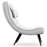 Kit Poltrona E Puff Para Sala De Estar Com Almofada E Pés Palito Lord Facto Dunas Branco - Ibiza - 8