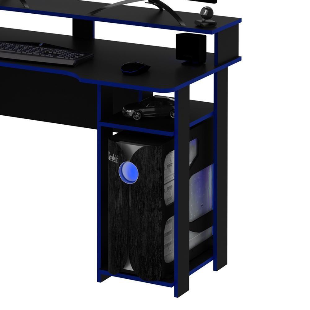 Mesa Para Computador Notebook Gamer Me4153 Preto/azul - Tecno Mobili - 3
