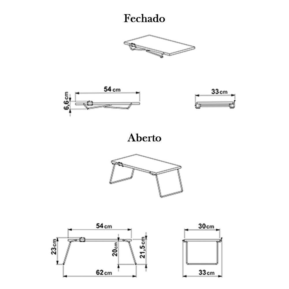 Mesa Portátil Dobrável Para Notebook Café 27889 Vermont/preto - Artesano - 5