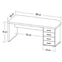 Mesa Para Escritório Com Gavetas Lado Direito Corp A06 Carvalho/branco - Mpozenato