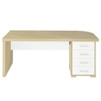 Mesa Para Escritório Com Gavetas Lado Direito Corp A06 Carvalho/branco - Mpozenato - 6