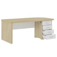 Mesa Para Escritório Com Gavetas Lado Direito Corp A06 Carvalho/branco - Mpozenato - 7