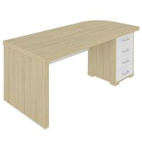 Mesa Para Escritório Com Gavetas Lado Direito Corp A06 Carvalho/branco - Mpozenato - 9