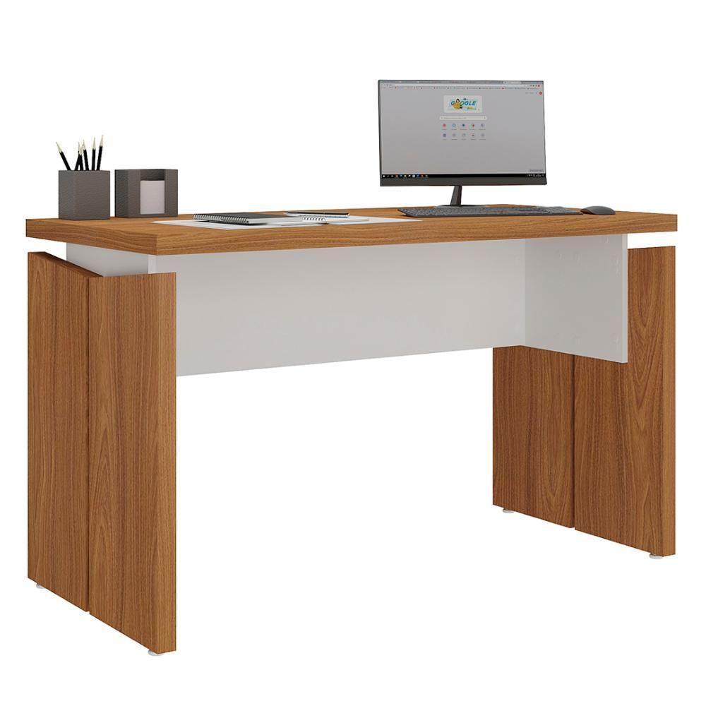 Mesa Para Escritório Home Office 125cm Corp A06 Freijó/branco - Mpozenato - 1