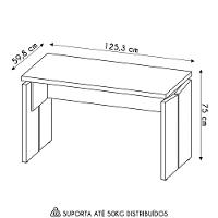 Mesa Para Escritório Home Office 125cm Corp A06 Freijó/branco - Mpozenato