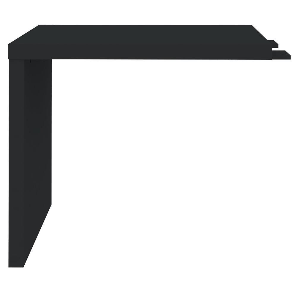 Mesa Para Escritório 4 Gavetas Lado Direito E Mesa Auxiliar Corp A06 Charuto/preto - Mpozenato - 9