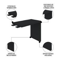 Mesa Para Escritório 4 Gavetas Lado Direito E Mesa Auxiliar Corp A06 Charuto/preto - Mpozenato - 5