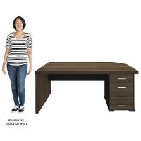 Mesa Para Escritório 4 Gavetas Lado Direito E Mesa Auxiliar Corp A06 Charuto/preto - Mpozenato - 6