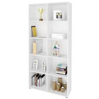 Mesa Escrivaninha Em L Eron E Estante Livreiro 90x187cm Lean A06 Branco - Mpozenato - 10