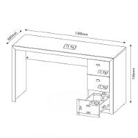 Mesa Para Computador 3 Gavetas Me4102 Branco - Tecno Mobili