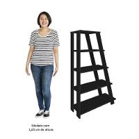 Mesa Escrivaninha Em L Eron E Estante Livreiro Stela A06 Freijó/preto - Mpozenato - 7