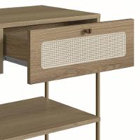 Mesa De Cabeceira Com 1 Gaveta Pé Metal Arlo A10 Hanover/dourado - Mpozenato - 6