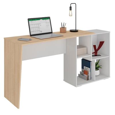 Mesa Escrivaninha em l Arbo A06 Moderno MDF 124.2cm Branco e Carvalho para Estudo e Trabalho
