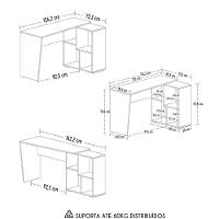 Mesa Escrivaninha 2 Em 1 Com Nichos Arbo A06 Carvalho/branco - Mpozenato