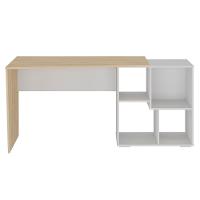 Mesa Escrivaninha 2 Em 1 Com Nichos Arbo A06 Carvalho/branco - Mpozenato - 7