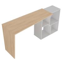 Mesa Escrivaninha 2 Em 1 Com Nichos Arbo A06 Carvalho/branco - Mpozenato - 8
