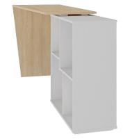 Mesa Escrivaninha 2 Em 1 Com Nichos Arbo A06 Carvalho/branco - Mpozenato - 9