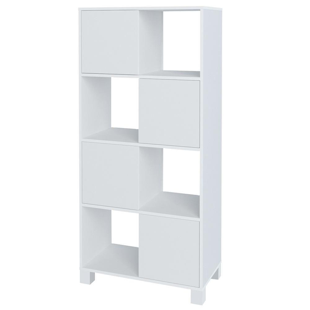 Mesa Escrivaninha Em L Eron E Estante Livreiro Maly A06 Branco/carvalho - Mpozenato - 4