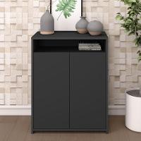 Mesa Escrivaninha Em L Eron E Balcão 60cm 2 Portas Look A06 Preto - Mpozenato - 5