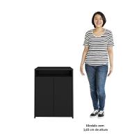 Mesa Escrivaninha Em L Eron E Balcão 60cm 2 Portas Look A06 Preto - Mpozenato - 9