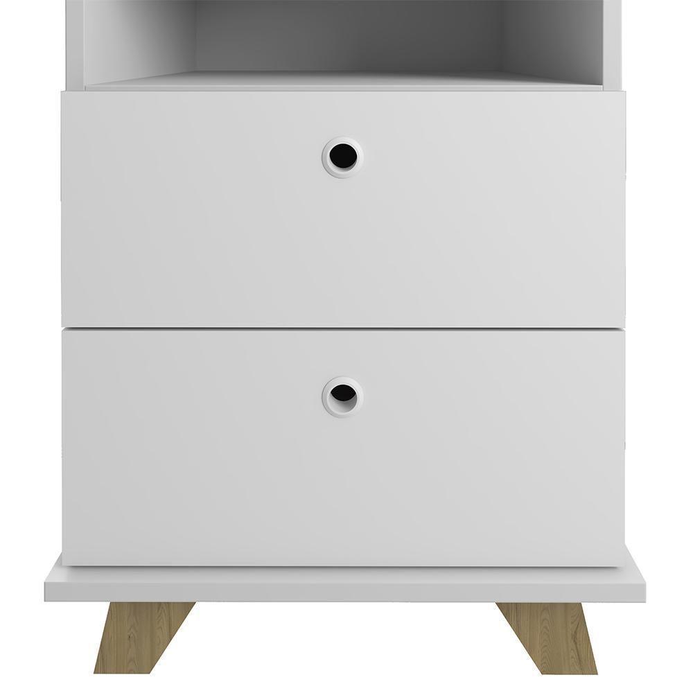 Mesa Escrivaninha Cavalete 135cm E Gaveteiro 2 Gavetas May A06 Olmo/branco - Mpozenato - 8
