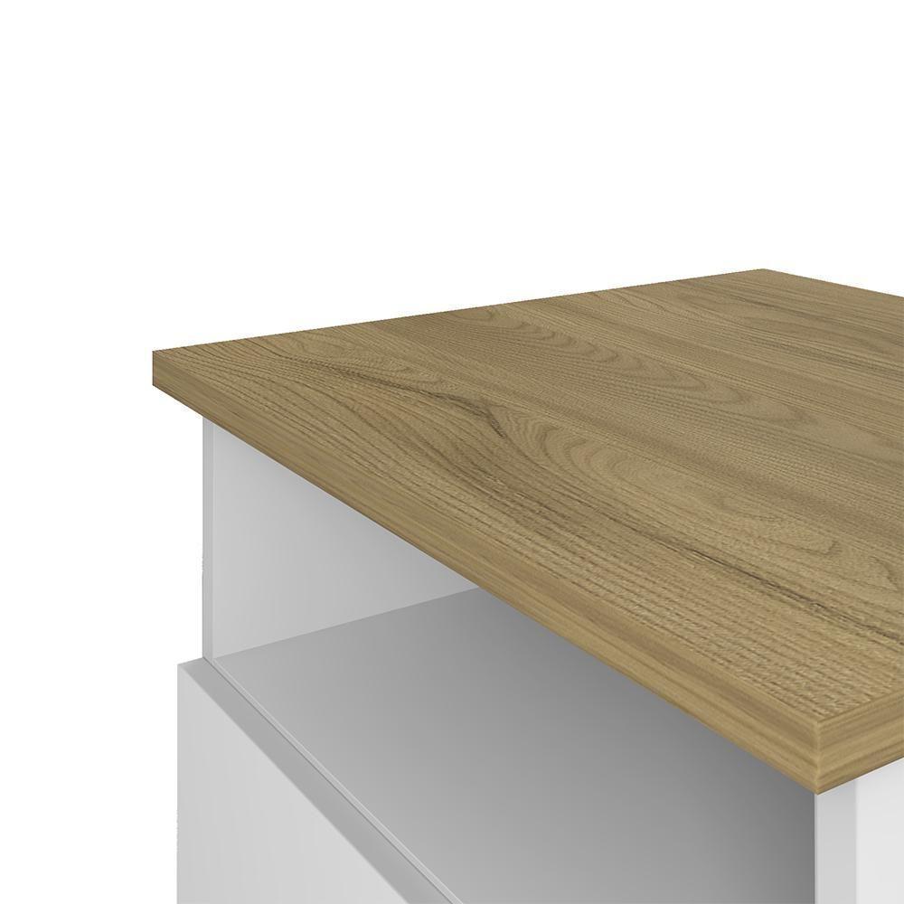 Mesa Escrivaninha Cavalete 135cm E Gaveteiro 2 Gavetas May A06 Olmo/branco - Mpozenato - 10